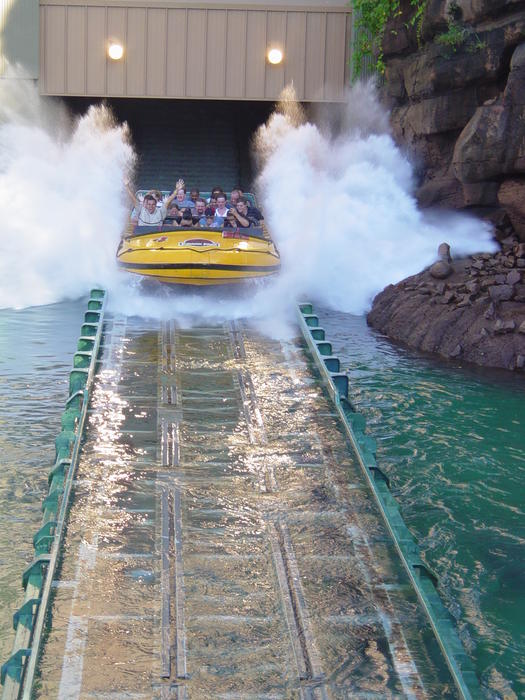 a theme park water splash ride - not model released