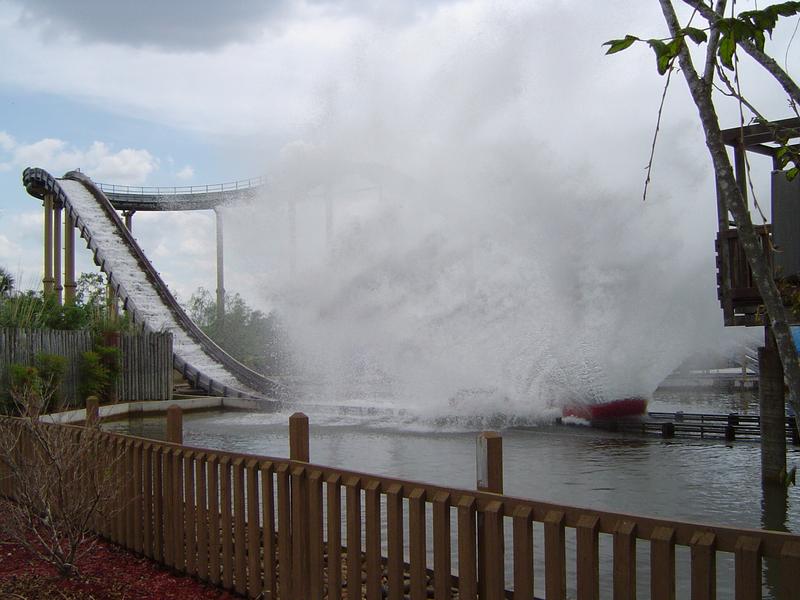 a theme park water splash ride - not model released