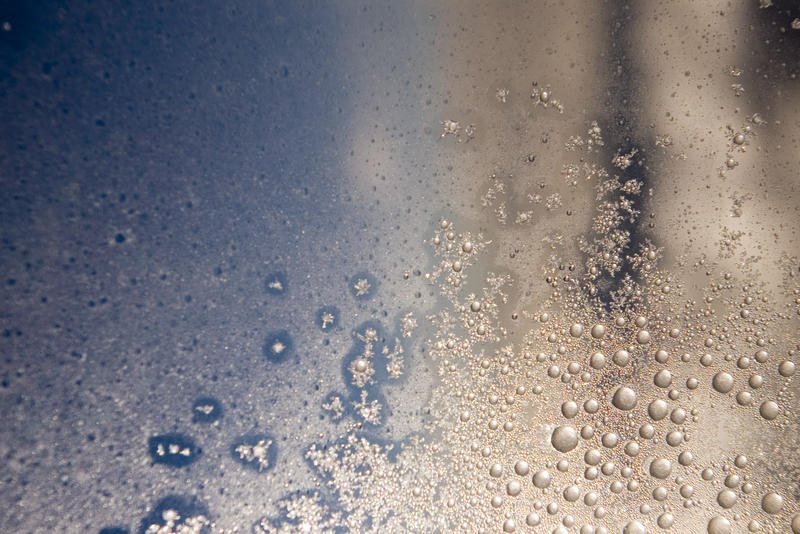 pattern of frost and condesation on an window