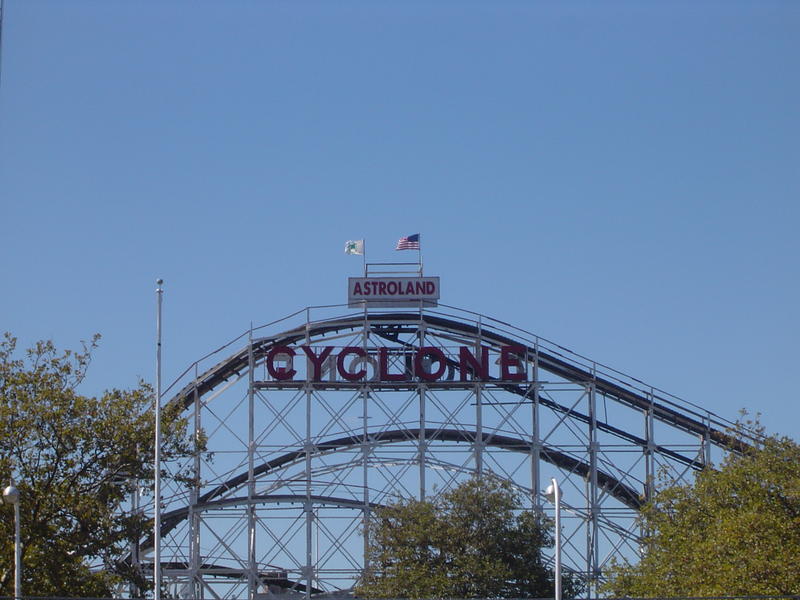 a wooden rollercoaster at an american theme park - not model released