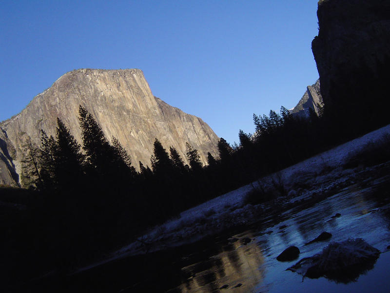 a frosty winter morning in yosemite national park, california, USA