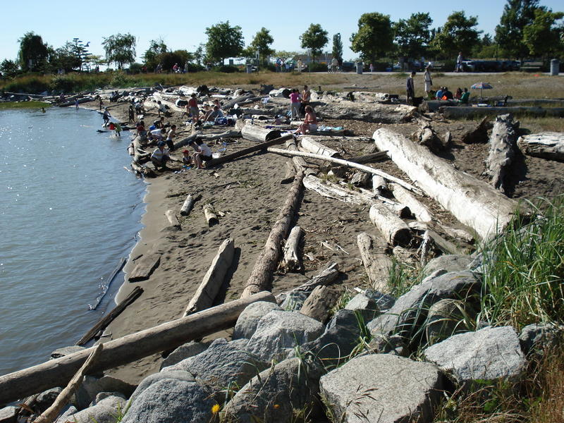 Garry Point shoreline and driftwood - Steveston, BC - 1632 x 1224 - 888kb 