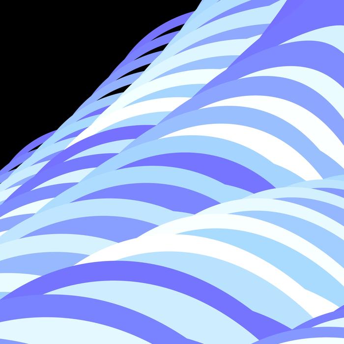a pattern of curved blue and white 'wave' shapes