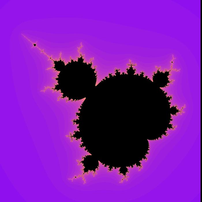 a mandelbrot set fractal pattern in purple