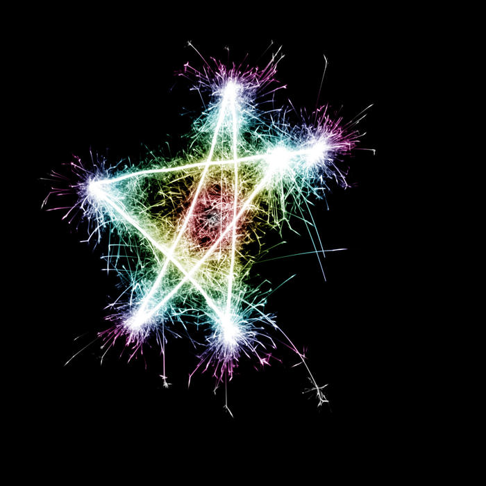 A colourful sparking star shape