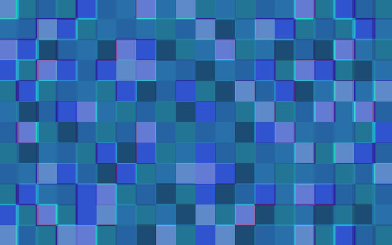 matrix of blue squares with lens distorted edges