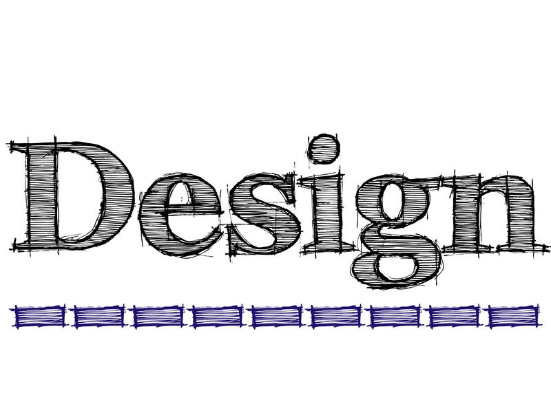graphic lettering spelling out the word design in a hand drawn style and underlined
