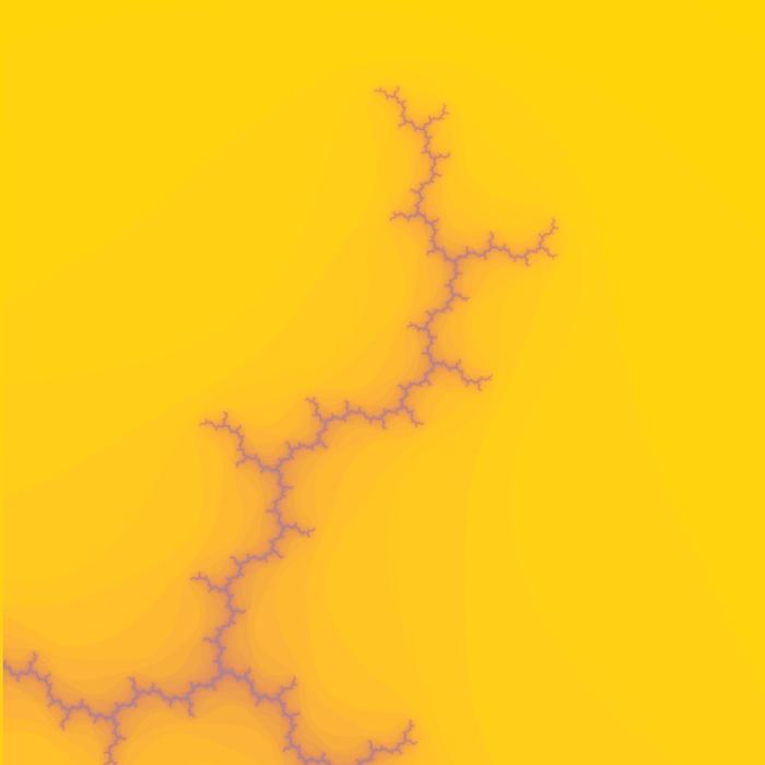 fractal pattern resembling a growing crack on a yellow orange background