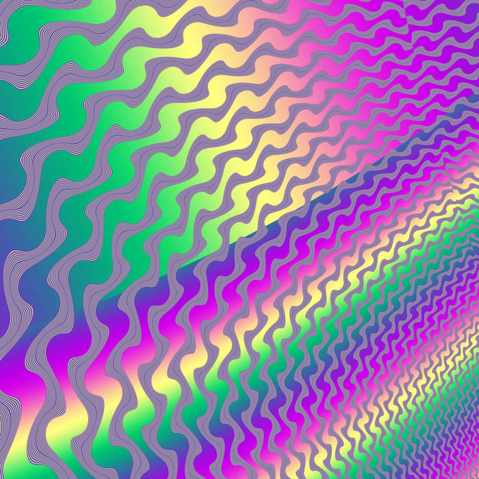 a bright and colourful computer generated background with a full spectrum of colours and twisting lines