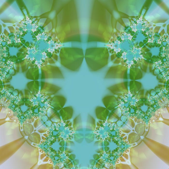 a kitch fractal pattern with gren and brown organic shapes