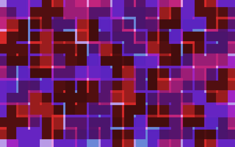 matrix of squares and lines creating a 'maze' pattern