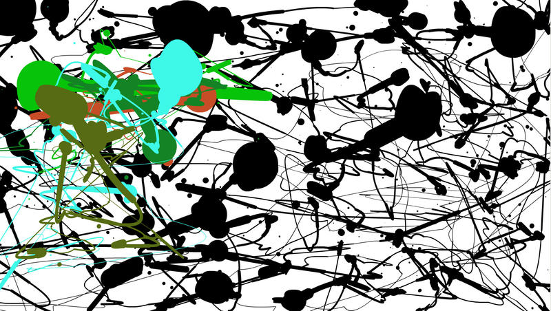 an abstract and colorful graphic artwork in the style of jackson pollock