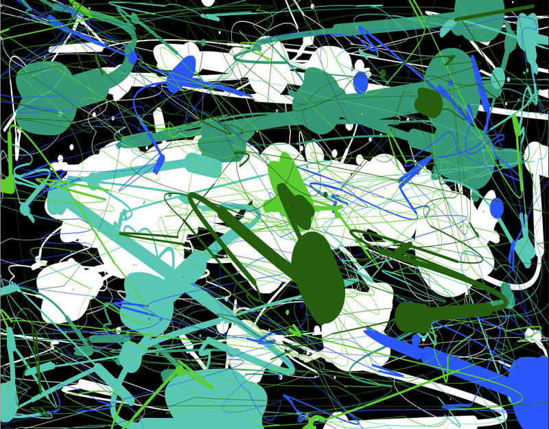 an abstract and colorful graphic artwork in the style of jackson pollock