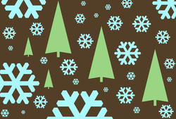 1533-graphic snowflakes and trees