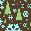 stock image 1533-graphic snowflakes and trees