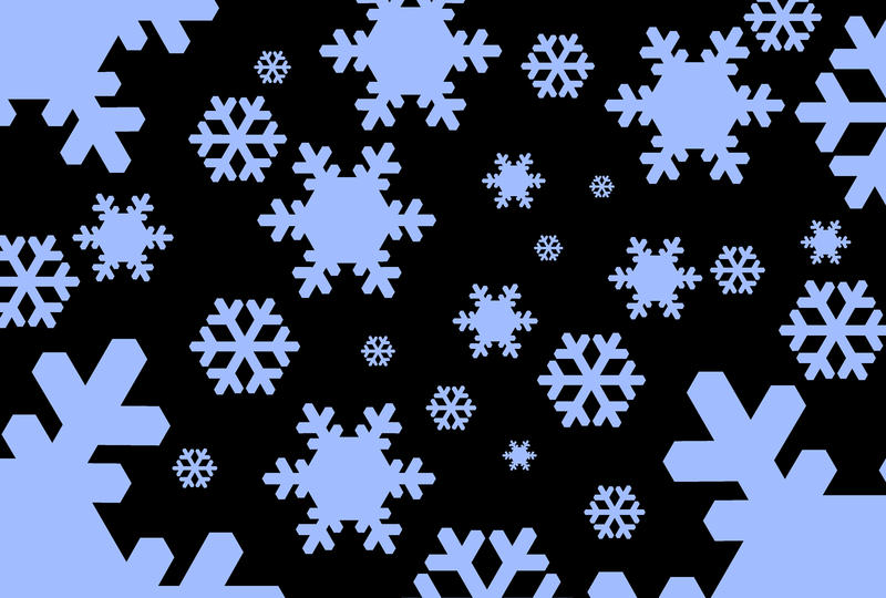 snowflake symbols create festive winter themed illustration