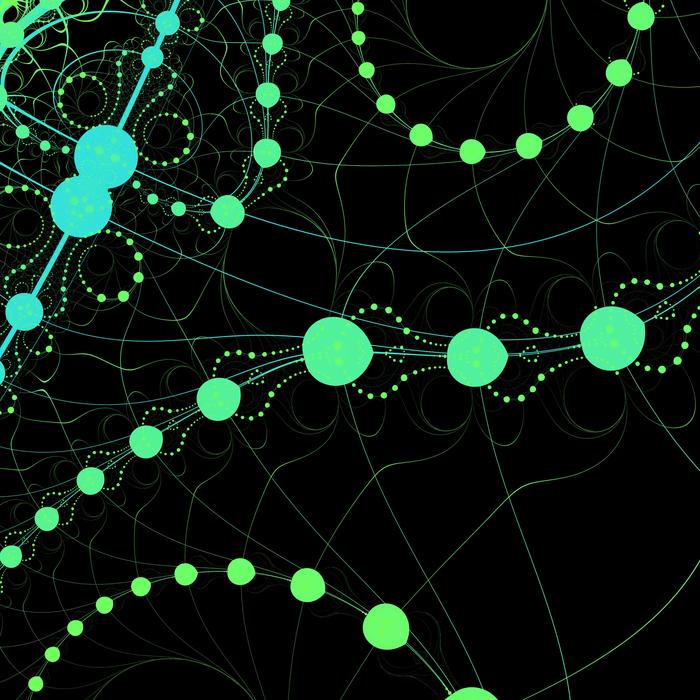 an electronic pattern of lines and circles