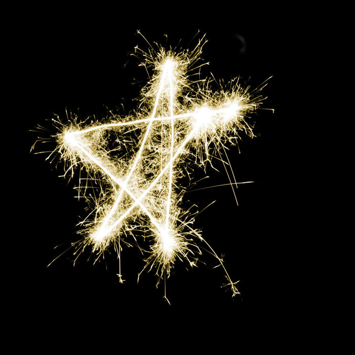 A golden sparking star shape