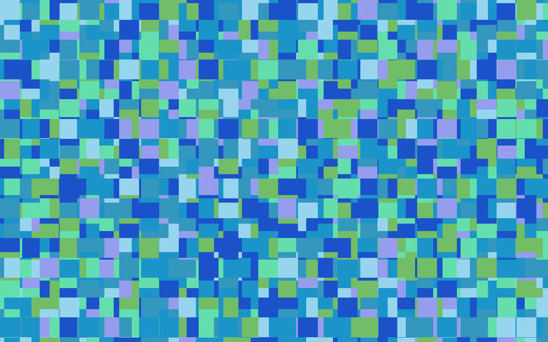 random squared illustrated pattern with blue green "underwater" palette