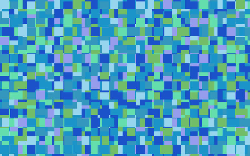 random squared illustrated pattern with blue green "underwater" palette