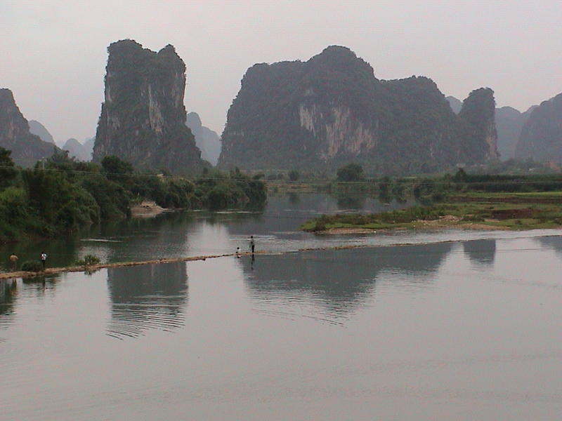 <p>View across the river Lijiang near Guilin in China</p>