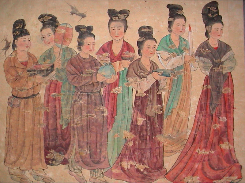 <p>Tang Dynasty mural from Xian, China</p>