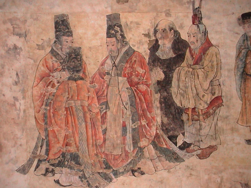 <p>Tang Dynasty mural from Xian, China</p>