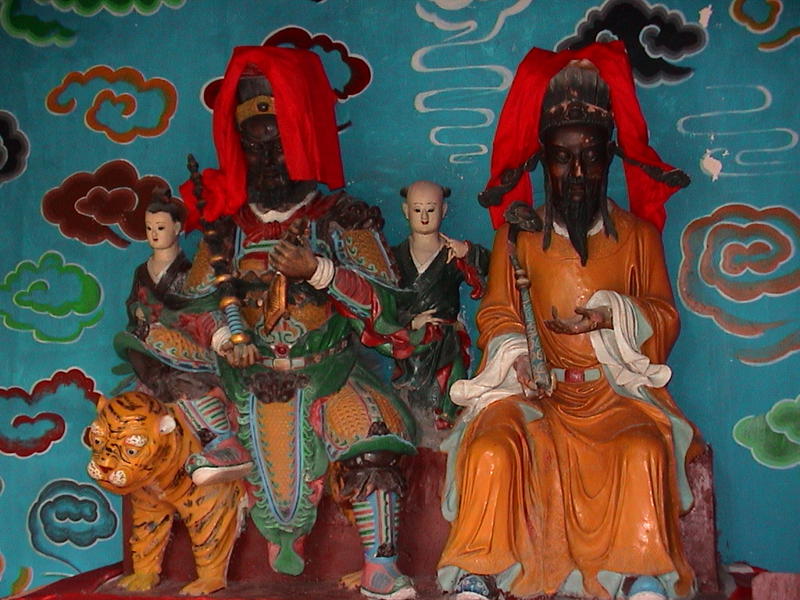 <p>Chinese figures at Fengdu on river Yangtze, China</p>