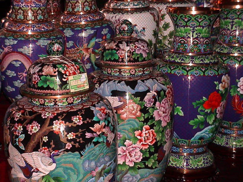 Decorative jars or urns at Fengdu on river Yangtze, China