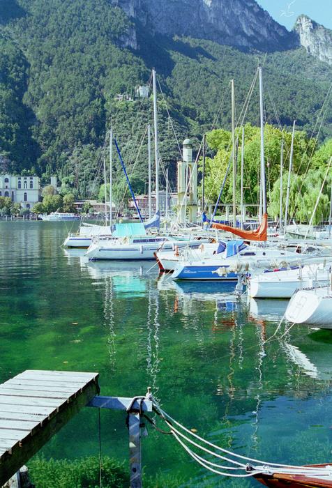 <p>Yachts moored at Riva on Lake Garda</p>