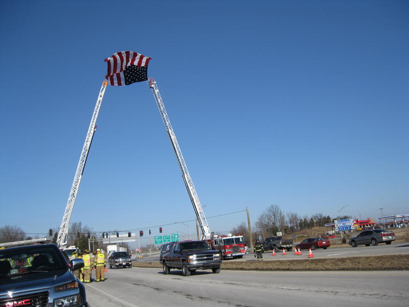<p>Another view of funeral procession for LCpl Hanson, Buffalo, Kentucky KIA&nbsp;Afghanistan.</p>