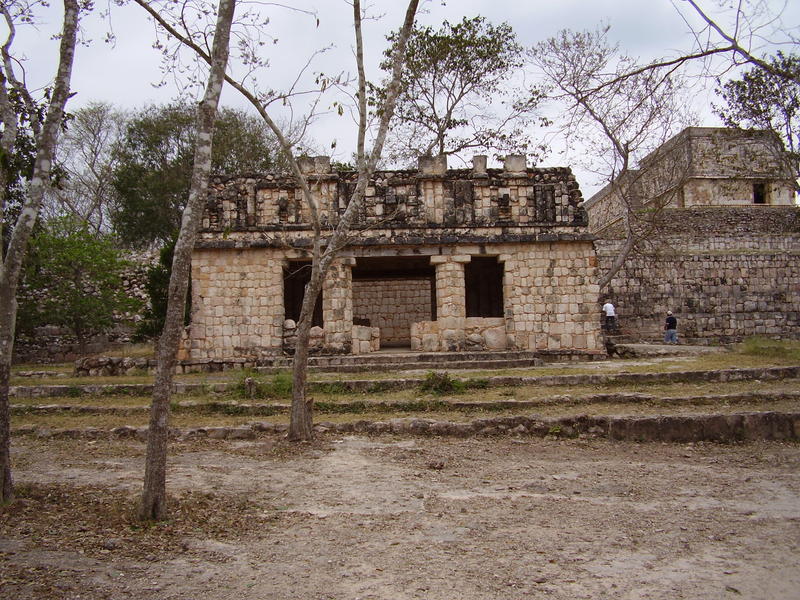 ruined temples at uxmal near the Palacio del Gobernador, (governors palace or temple)