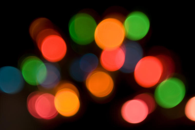 out of focus glowing christmas lights