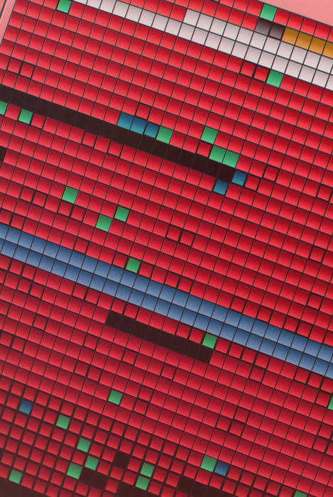 blocks of data shown on a computer screen during a defragmentation operation