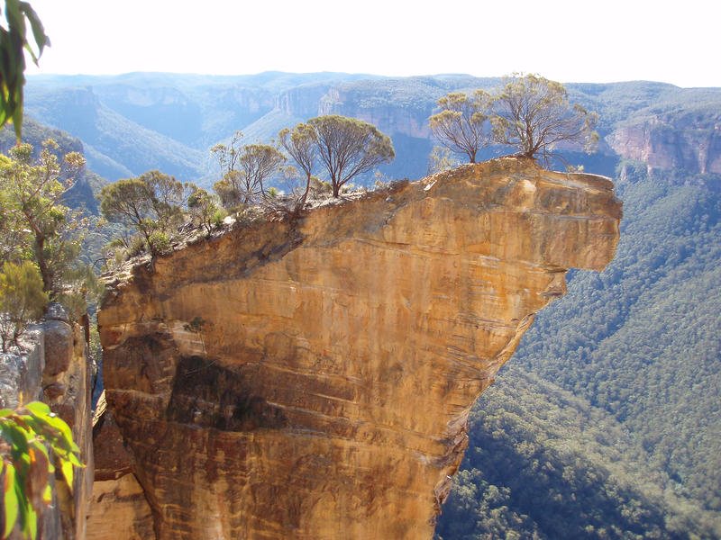 There are two famous hanging rocks in australia, one in Victoria and this one in the Blue mountains in New South Wales