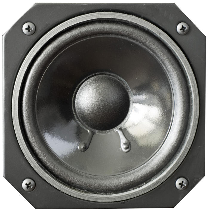 close up on a home cinema speaker system