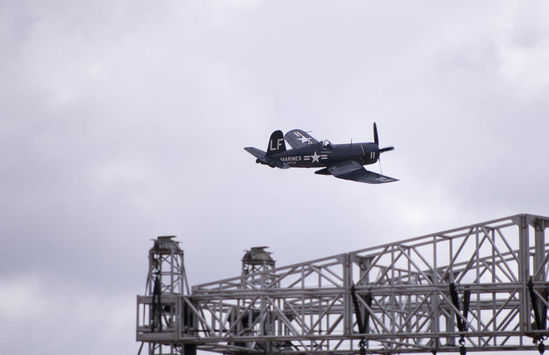 a navy marine F4U Corsair in flight