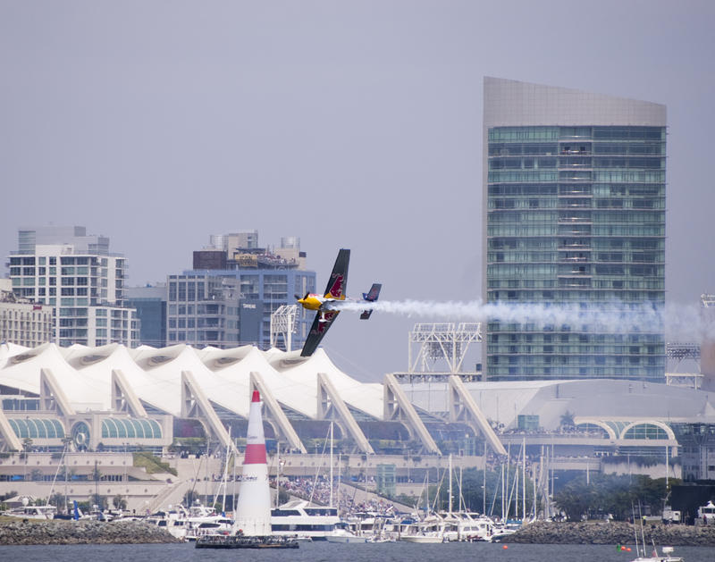 editorial use only : air display at the red bull air race, san diego