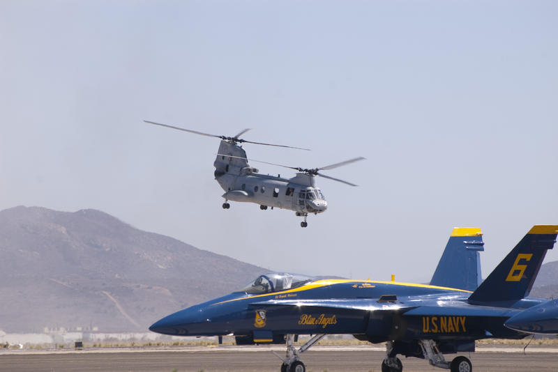 a chinook helicopter at an air show