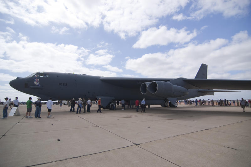 a B52 stratofortress aircraft on the ground