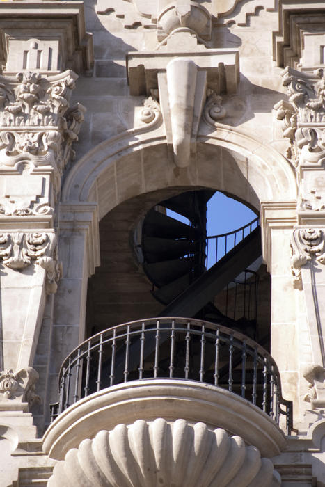 stairs inside the california tower, balboa park, san diego