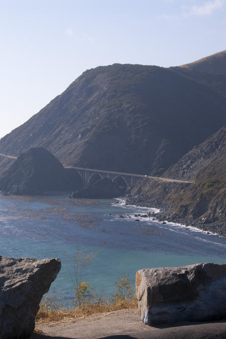 looking out over the big creek on the big sur coast, california