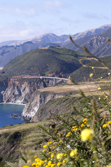 the bixby creek bridge on the rugged big sur coast, monterey country, california