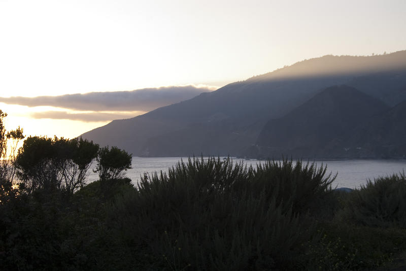 sunset over the big sur coast