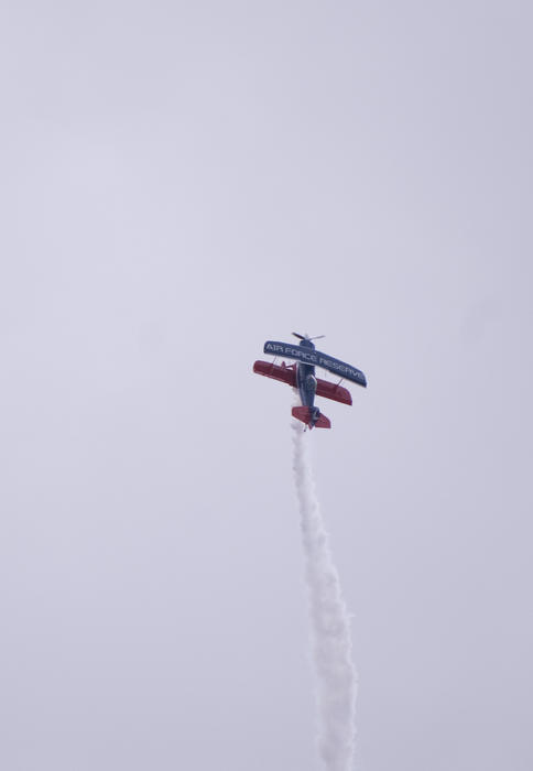 a biplane at an airshow