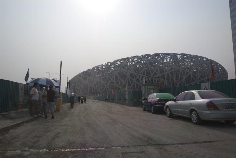 construction works for the 2008 olympics in beijing, china