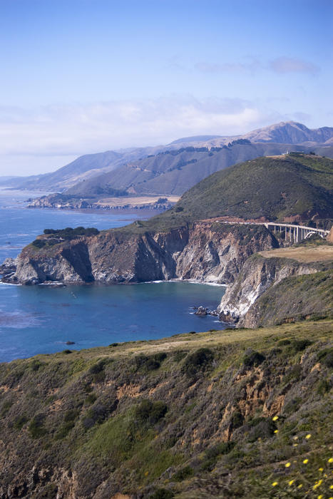 the bixby creek bridge and the rugged big sur coastline, monterey country, california