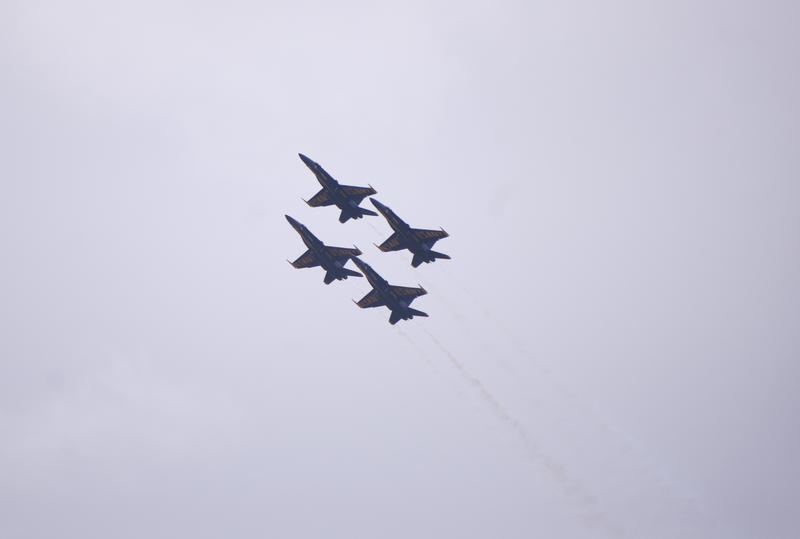 US navy blue angles flying in a diamond formation
