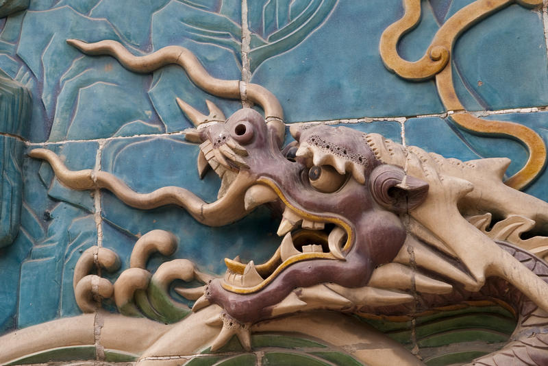 a decorative ceramic tile chinese dragon