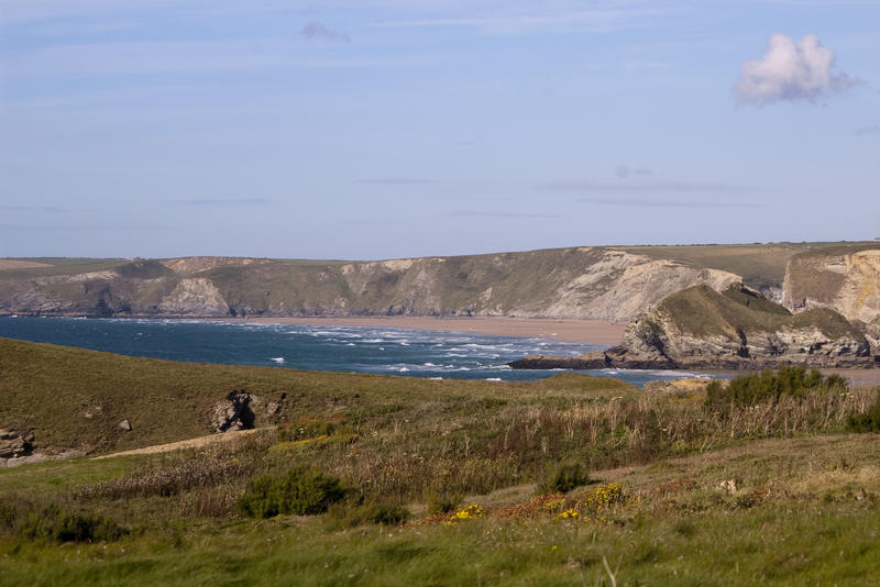 miles of golden sand on one of cornwalls surf beaches near newquay